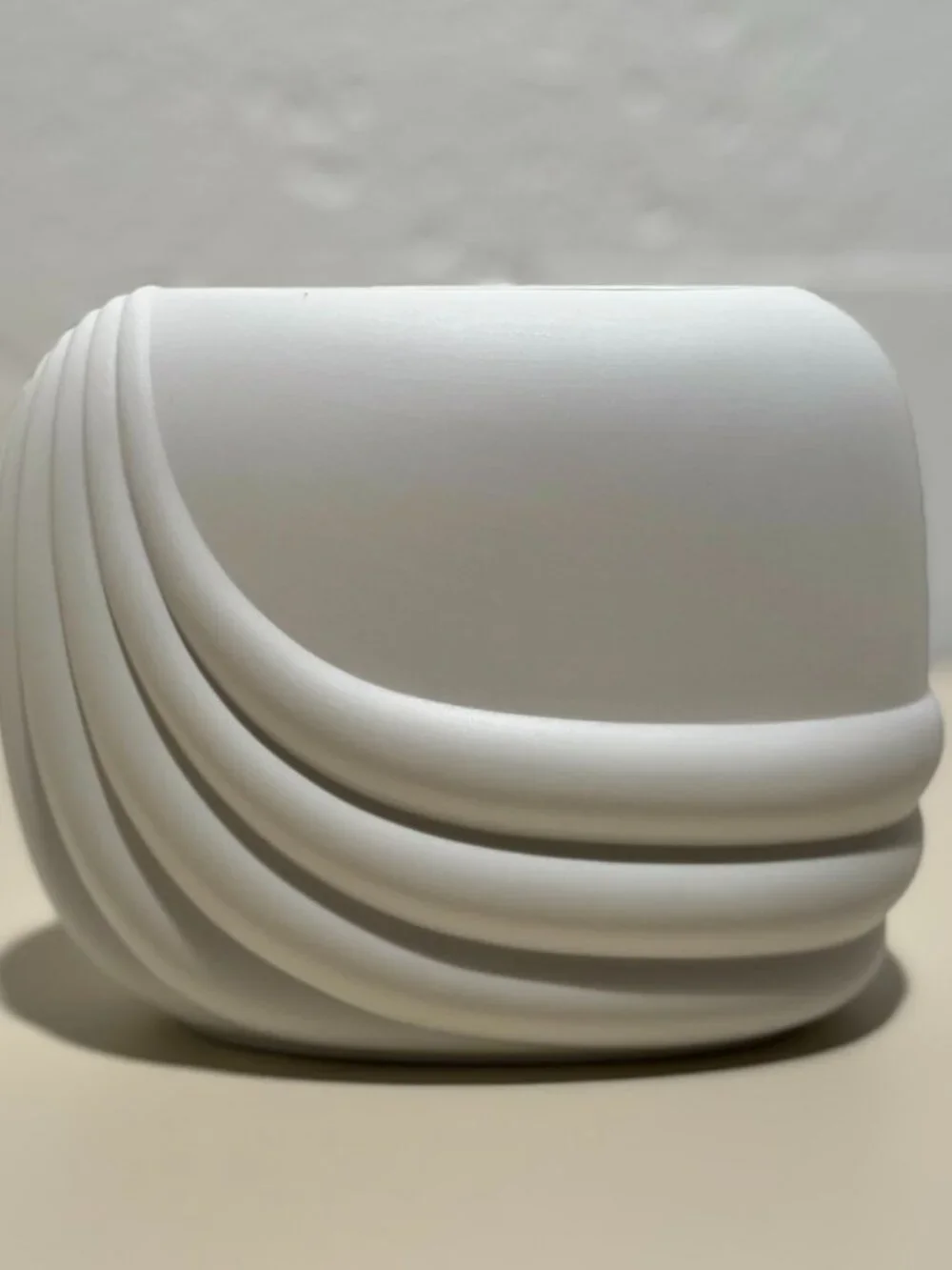 Rosenthal Studio Line Vintage Porcelain Curved Geometric Bisque Vase